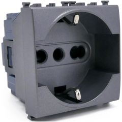 Presa schuko grigia 16A 250V compatibile Vimar Ark&eacute; EL181 