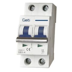 Interruttore magnetotermico per impianti fotovoltaici 2 poli 25A Geti EL3948 Geti