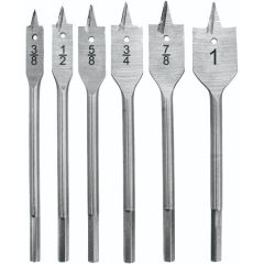 Set 6 punte a pala per legno 10-25mm W1465 Toolmak