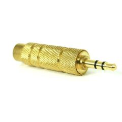 Adattatore Jack spina 3.5mm stereo presa 6.3mm stereo - dorato Q968 
