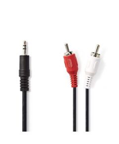 Stereo Audio Cable | 3,5 mm male - 2x RCA male | 1.5 m | Black ND140 Nedis