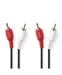 Cavo Audio Stereo | 2x RCA maschio - 2x RCA maschio | 5,0 m | Nero ND160 Nedis