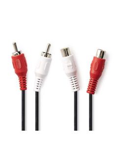 Stereo-Audiokabel |&nbsp;2x Cinch Stecker - 2x Cinch Buchse |&nbsp;10 m |&nbsp;schwarz ND2605 Nedis