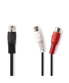 Audio cable DIN Male DIN 5 pin - 2x RCA female 0.2 m Black ND2750 Nedis