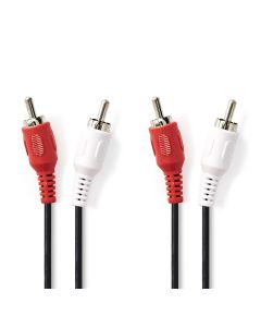 Cavo Audio Stereo 2x RCA maschio - 2x RCA maschio 2m Nero ND2785 Nedis