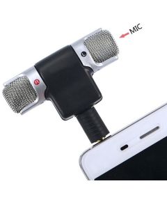 Microfono stereo snodabile 90&deg; jack 3.5mm 4 poli per smartphone e tablet MIC072 