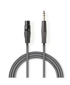 Balanced XLR Female to 3 Pin XLR - Male 6.35mm Audio Cable ND3162 Nedis