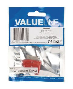 30-Pin Adapter Dock Apple 30-Pin-USB Micro B Female Red ND3846 Valueline