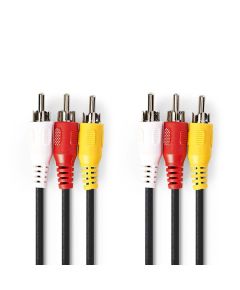 Composite Video Cable 3x RCA male-3x RCA male 3m ND3922 Nedis