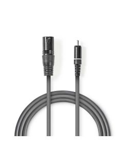 Cavo Audio XLR Maschio a 3 pin XLR-Maschio RCA 1.5m ND4994 Nedis