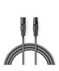 Digital DMX Cable from 110 Ohm Male to 3 Pin XLR-Female to 3 Pin XLR 3m ND5002 Nedis