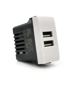 Alimentatore doppia presa USB 5V 2A Bianco compatibile Living International EL2124 