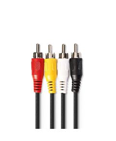 Cavo Video RCA 4x RCA maschio-maschio 2m nero ND6740 Valueline
