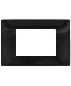 Placa negra de 3 plazas en tecnopolímero compatible con Vimar Plana EL2338 