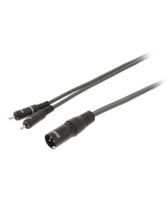 Stereo XLR 3p (M) - 2x RCA Male 5m Dark Gray cable WB1150 Sweex