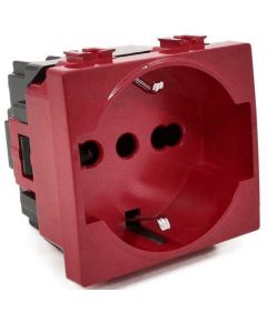 Vimar compatible red schuko socket for dedicated / emergency line signaling EL2404 
