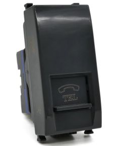 Presa telefonica nera compatibile Vimar Plana EL2368 