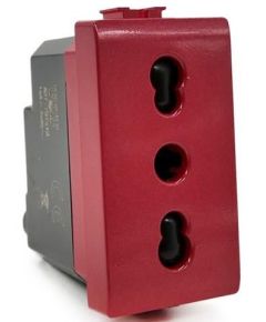 Bivalent 10-16A socket for signaling dedicated line / emergency red Vimar compatible EL2370 