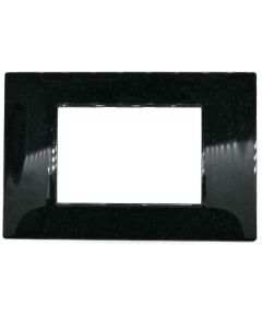 3-gang 3P black / glitter cover plate in technopolymer compatible with Vimar EL2402 