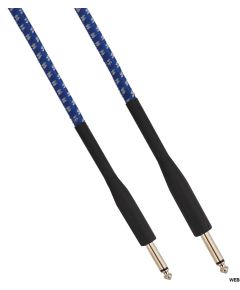 Câble audio toile Jack mâle-mâle Mono 6.3mm 5m bleu MIC135 