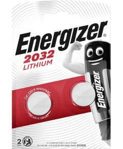 Pack of 2 Lithium coin cell battery CR2032 3V blister Energizer E1030 Energizer