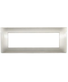 Placca in tecnopolimero 7P grigio chiaro compatibile Vimar Plana EL1716 