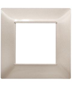 Placca in tecnopolimero 2 posti color champagne compatibile Vimar Plana EL1903 