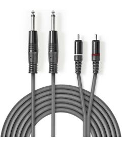 Cavo audio stereo 2x 6,35mm maschio-2x maschio RCA 1.5m ND9166 Nedis