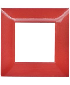 Placca in tecnopolimero 2 posti color rosso corallo compatibile Vimar Plana EL002 