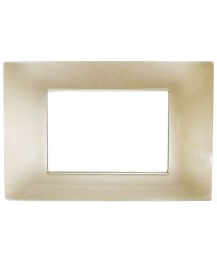 Placca in tecnopolimero 3 posti color sabbia compatibile Vimar Plana EL004 