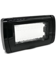 Placca idrobox IP55  4P nera compatibile Matix EL837 
