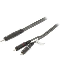 Stereo Audio Cable 3.5 mm Male - 2x RCA Male 1.5m Dark Gray SX180 