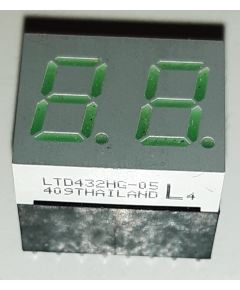 LTD432HG-05 green 2-digit LED display - pack of 3 pieces NOS110163 