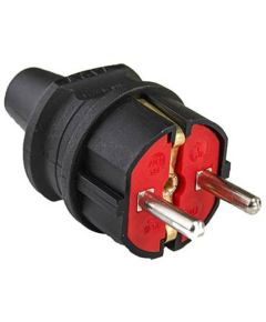 Black IP20 male schuko plug 16A 250V Vito EL132 Vito