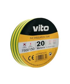 Insulating tape 19mm 20m yellow-green EL133 Vito