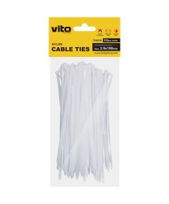 White self-locking cable ties 2.5X150mm - 100 pieces EL134 Vito