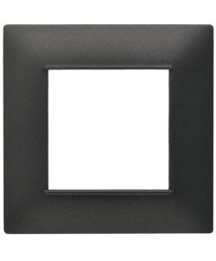 Placca 2 posti testa di moro Soft Touch compatibile Vimar Plana EL2267 