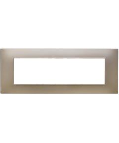 Placca 7 posti champagne Soft Touch compatibile Vimar Plana EL2295 