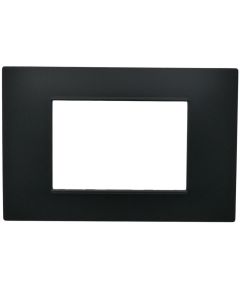 3-place black Soft Touch cover plate compatible with Vimar Plana EL2285 