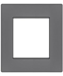 2-place gray Soft Touch cover plate compatible with Vimar Plana EL2436 