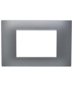 Placca 3 posti argento Soft Touch compatibile Vimar Plana EL2455 