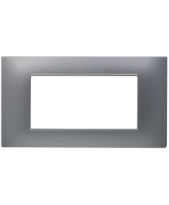 4-place silver Soft Touch cover plate compatible with Vimar Plana EL3089 