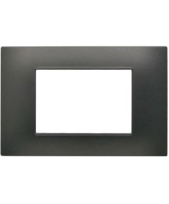 3-place dark brown Soft Touch cover plate compatible with Vimar Plana EL3107 