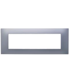 Vimar Plana compatible 7-place silver Soft Touch cover plate EL3164 