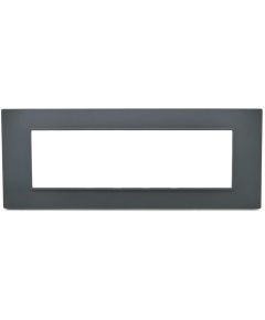 Anthracite Soft Touch 7-place cover plate compatible with Vimar Plana EL3187 