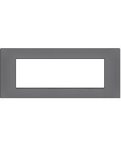 Placca 7 posti grigio Soft Touch compatibile Vimar Plana EL3199 