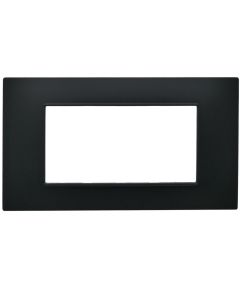 Placca 4 posti nera  Soft Touch compatibile Vimar Plana EL3271 