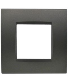 Living International compatible 2-place dark brown Soft Touch plate EL4036 