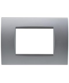 Placca 3 posti argento Soft Touch compatibile Living International EL2444 
