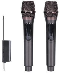 Pair of UHF rechargeable wireless microphones MIC099 